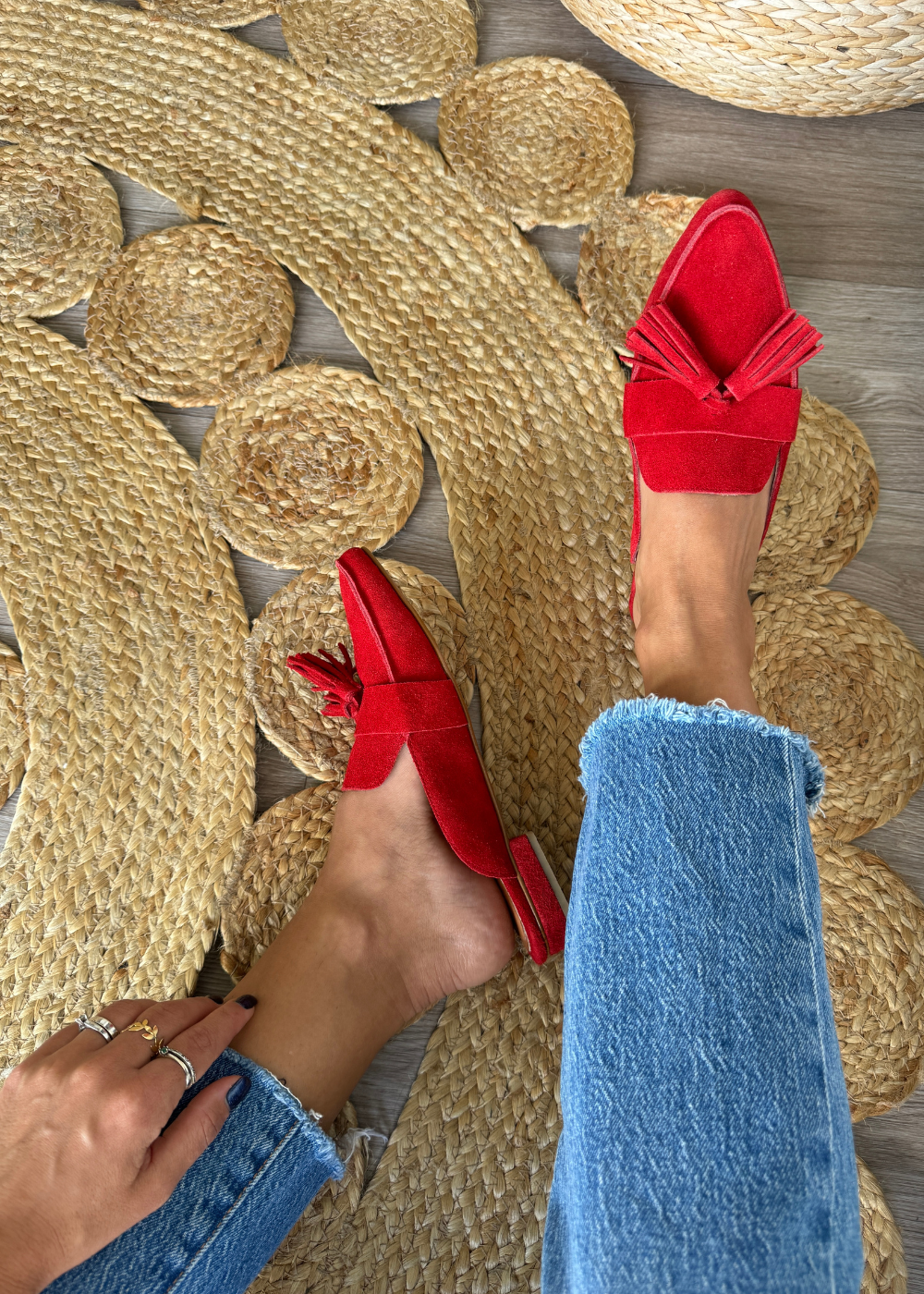 Mule Pompón Rojo