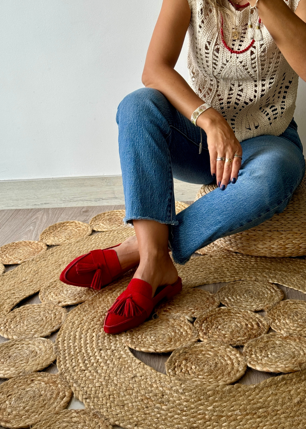 Mule Pompón Rojo