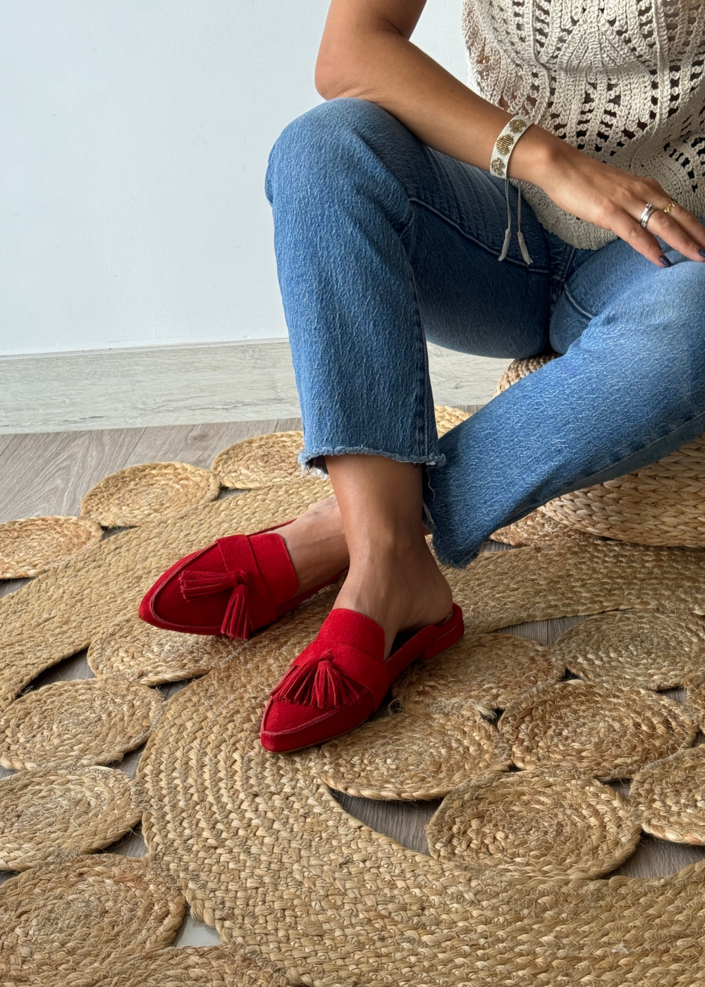 Mule Pompón Rojo