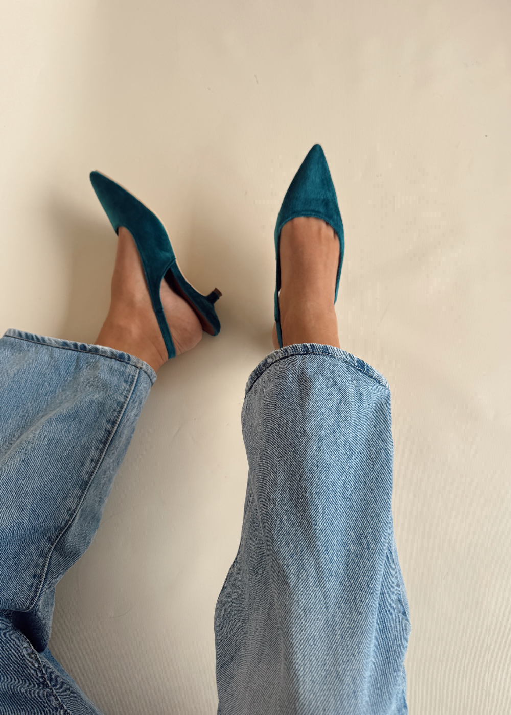 Tacón Emma Azul Petróleo