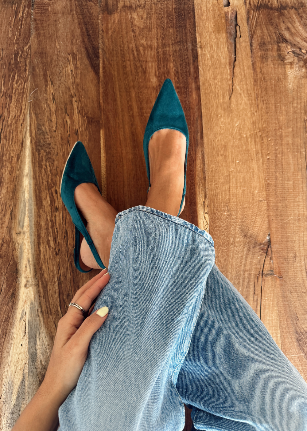 Tacón Emma Azul Petróleo