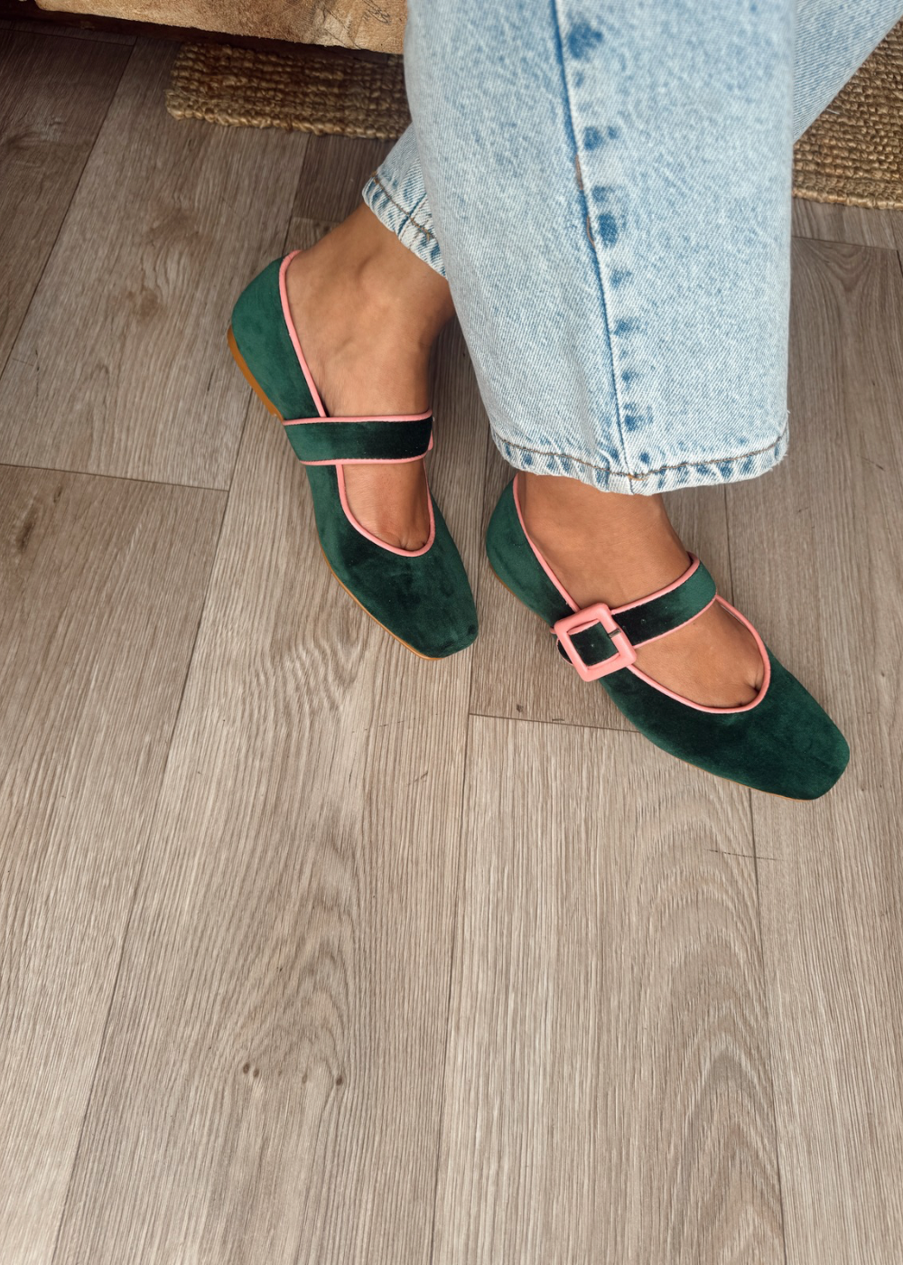 Baleta Ignacia Verde/Rosa