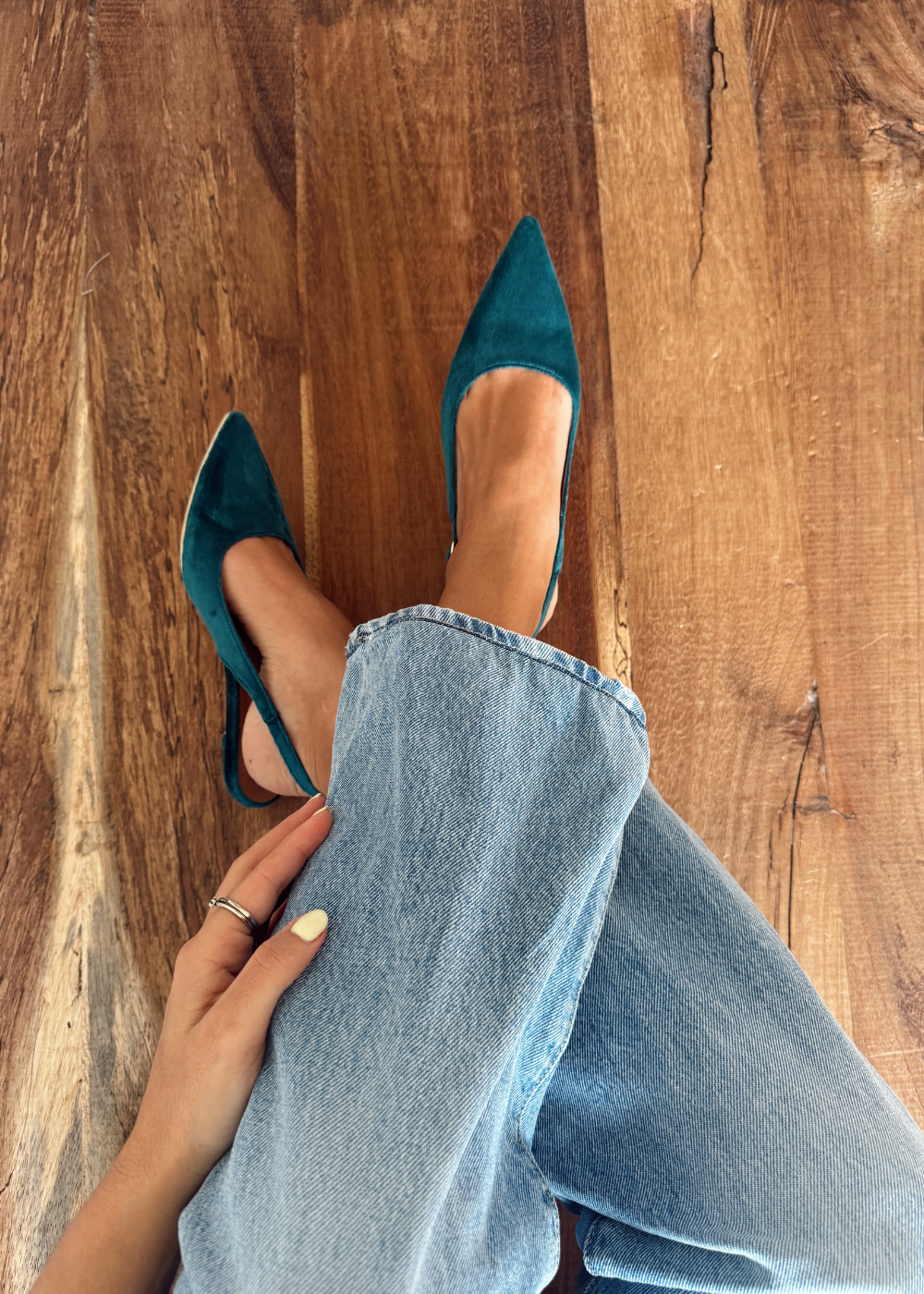 Tacón Emma Azul Petróleo