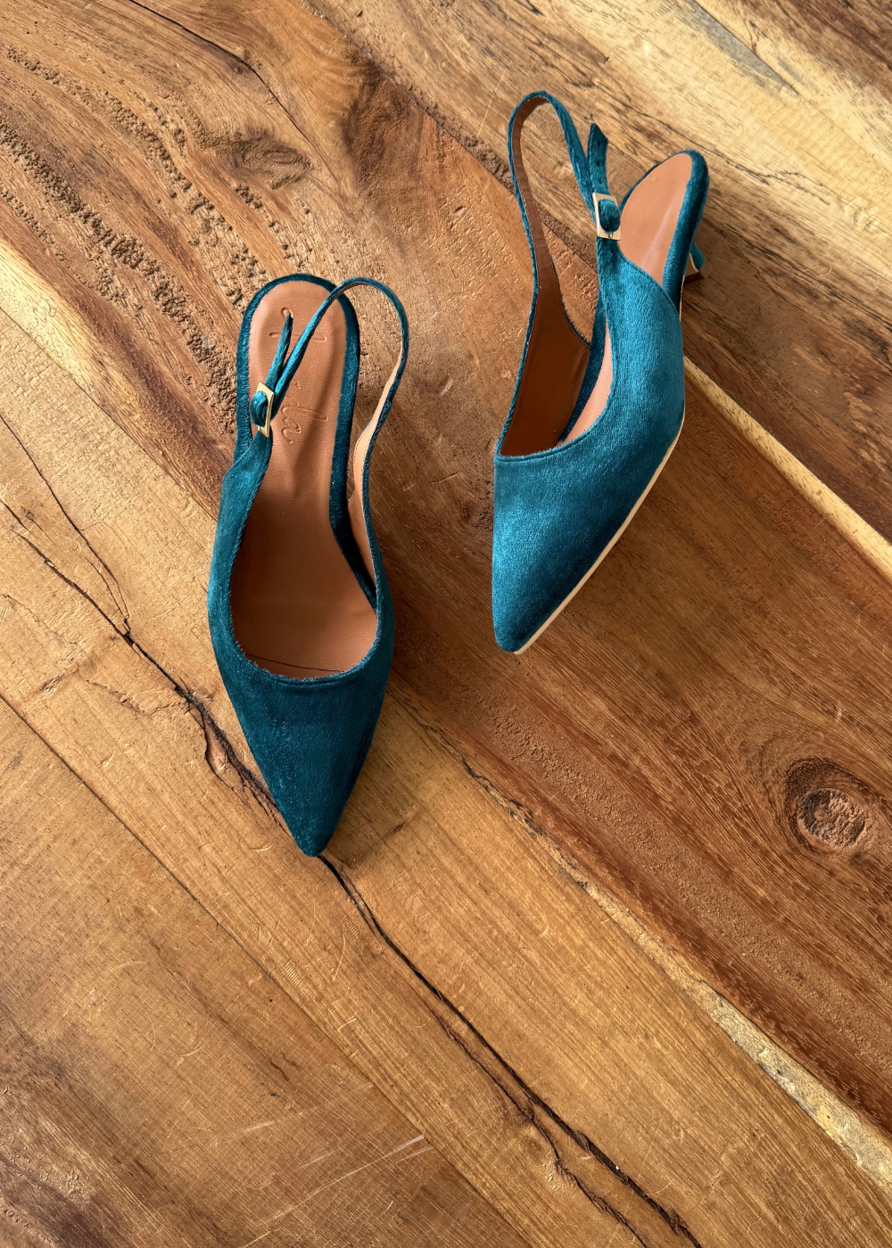 Tacón Emma Azul Petróleo