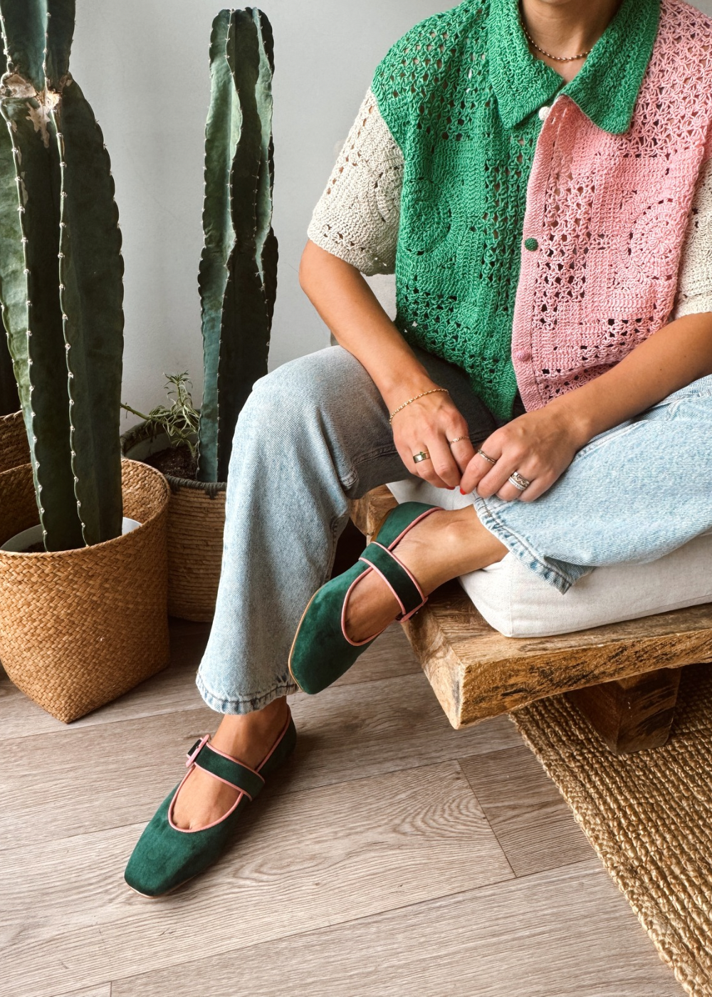 Baleta Ignacia Verde/Rosa