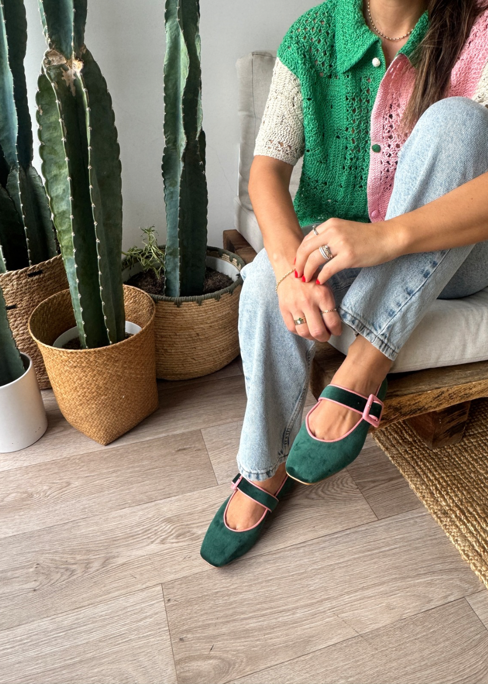 Baleta Ignacia Verde/Rosa