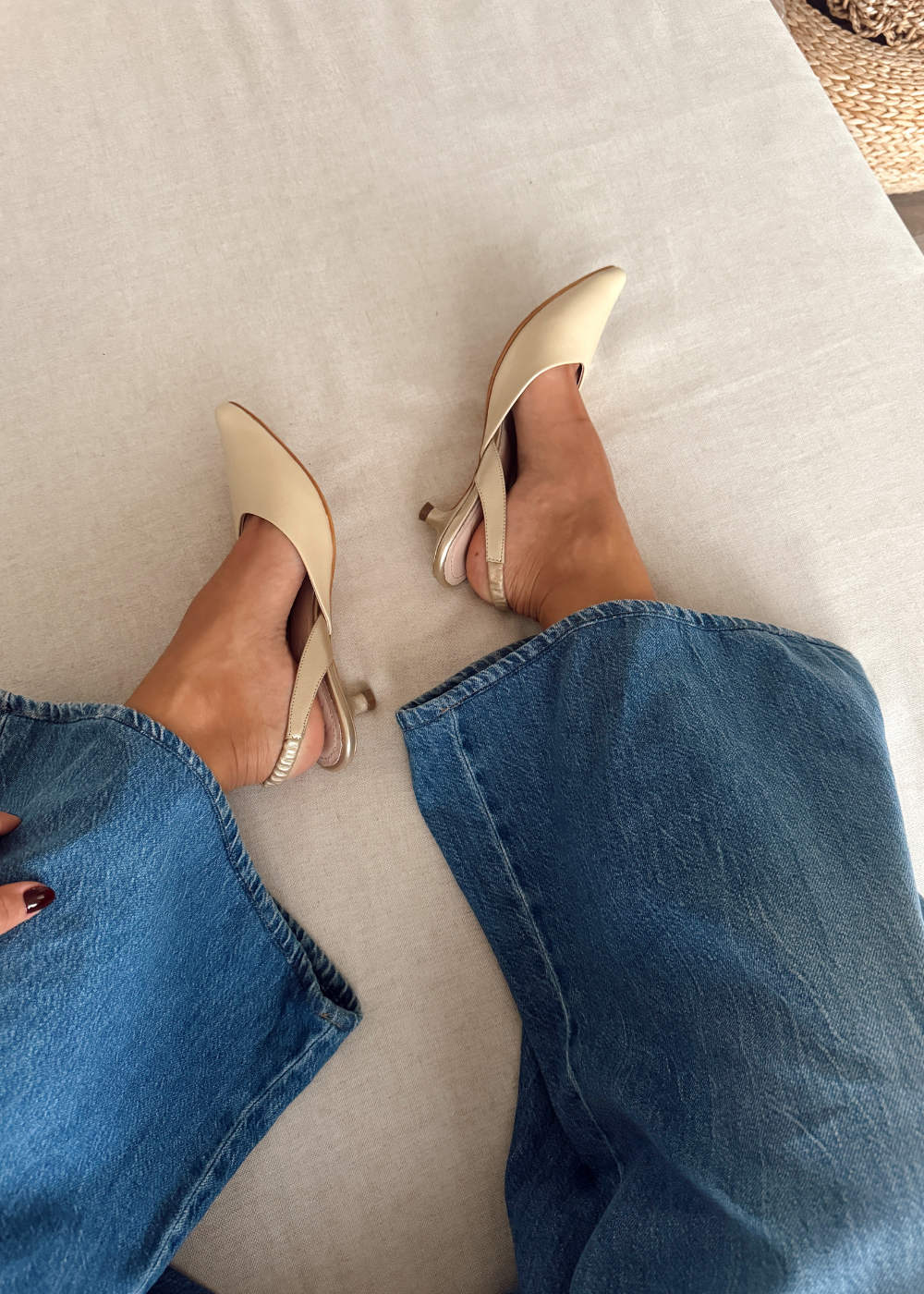 Tacón Lola Beige/Dorado