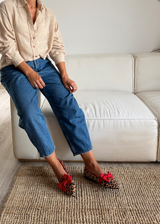 Mocasín Print Moño Rojo